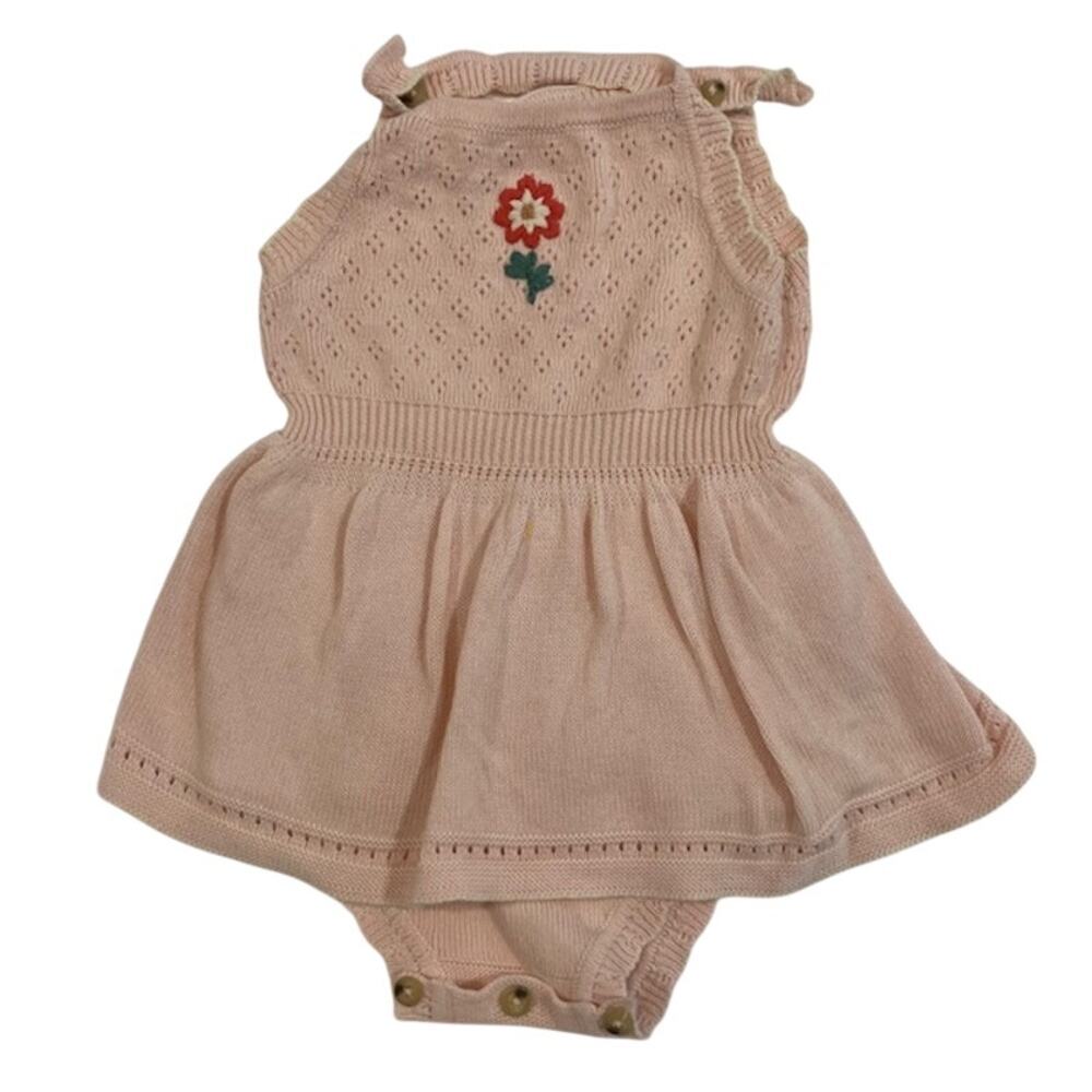 Tun Tun Andrea Romper in Light Pink/White Trim, 100% Pima Cotton